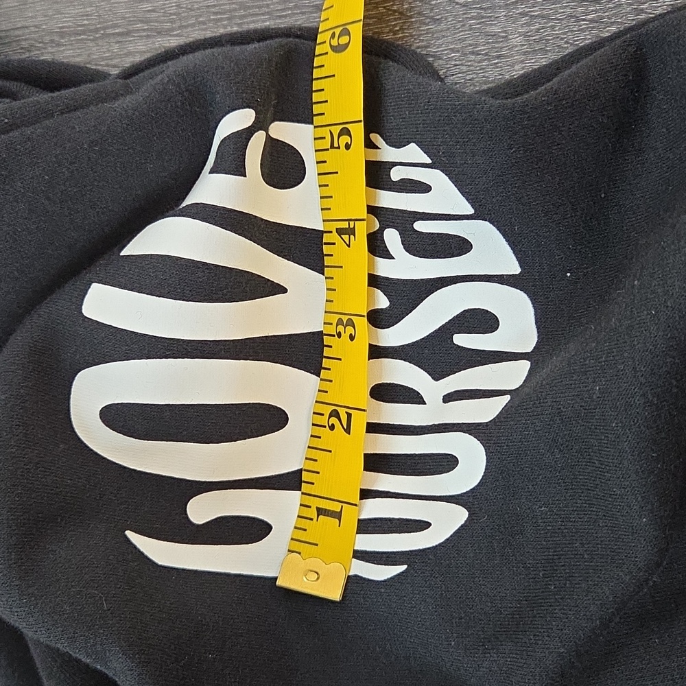 No Boundaries Womans XXXL 21 Fleece Sweat Pants Love Your Self Wide Leg Black - Picture 11 of 14